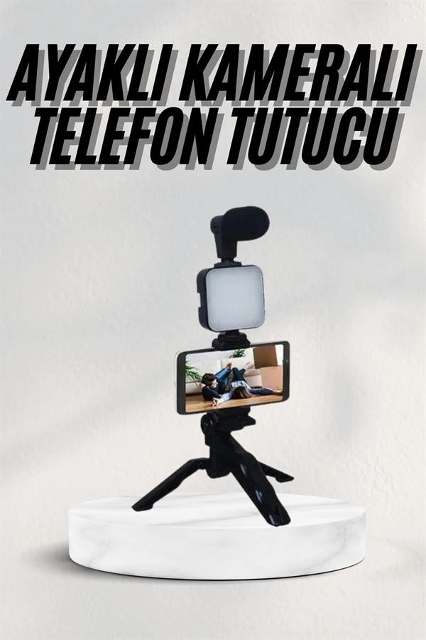 Telefon Tutucu Led Işıklı Kumandalı Mikrofon Telefon Vlog Video Kayıt ( Lisinya ) Telefon Tutucu Led Işıklı Kumandalı Mikrofon Telefon Vlog Video Kayıt ( Lisinya )