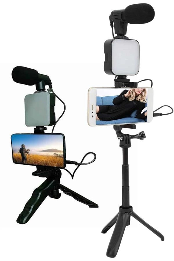 Telefon Tutucu Led Işıklı Kumandalı Mikrofon Telefon Vlog Video Kayıt ( Lisinya ) Telefon Tutucu Led Işıklı Kumandalı Mikrofon Telefon Vlog Video Kayıt ( Lisinya )