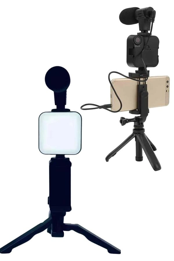 Telefon Tutucu Led Işıklı Kumandalı Mikrofon Telefon Vlog Video Kayıt ( Lisinya ) Telefon Tutucu Led Işıklı Kumandalı Mikrofon Telefon Vlog Video Kayıt ( Lisinya )