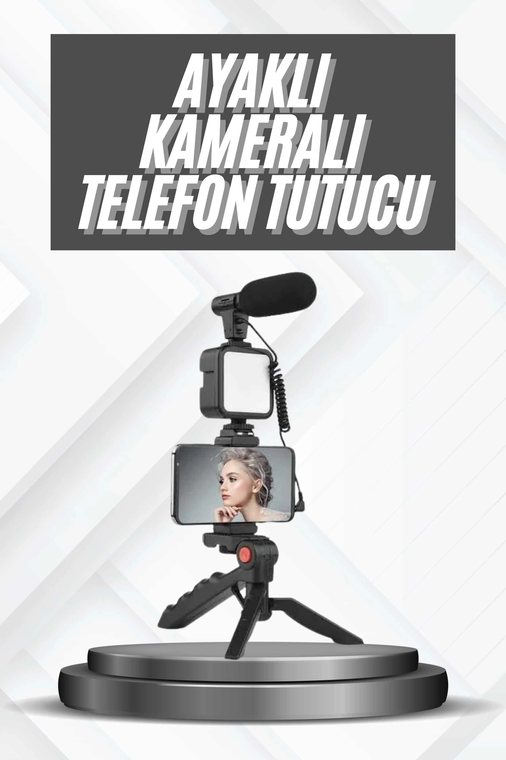 Telefon Tutucu Mikrofonlu Işıklı Youtuber Video Kayıt ( Lisinya ) Telefon Tutucu Mikrofonlu Işıklı Youtuber Video Kayıt ( Lisinya )