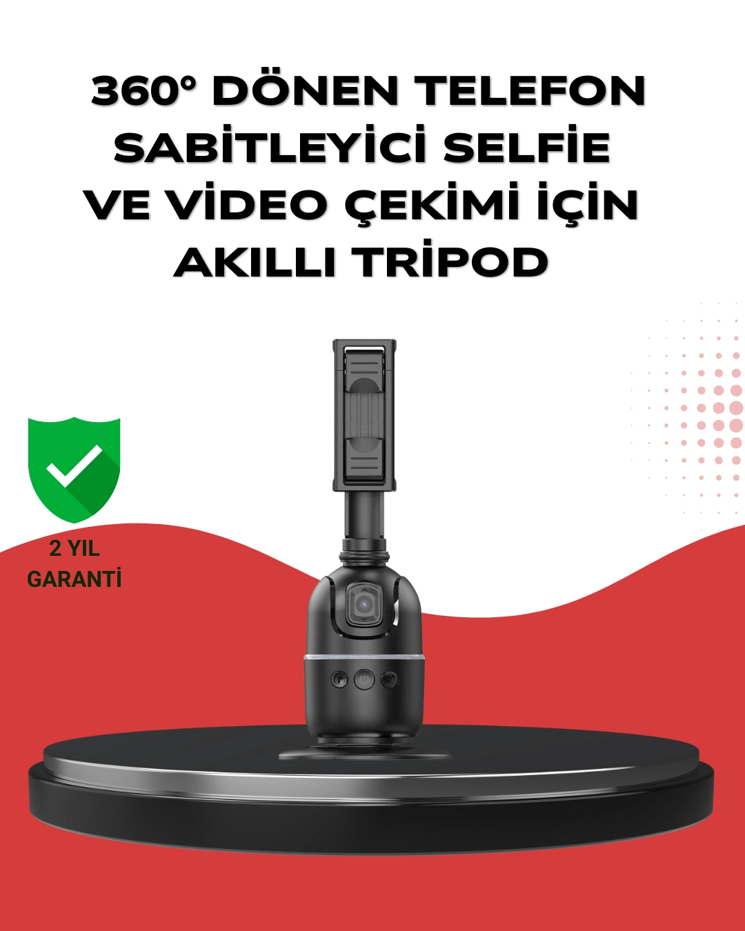 Telefon Ve Kamera Uyumlu 360° Otomatik Takipli Akıllı Masa Tripodu ( Lisinya )