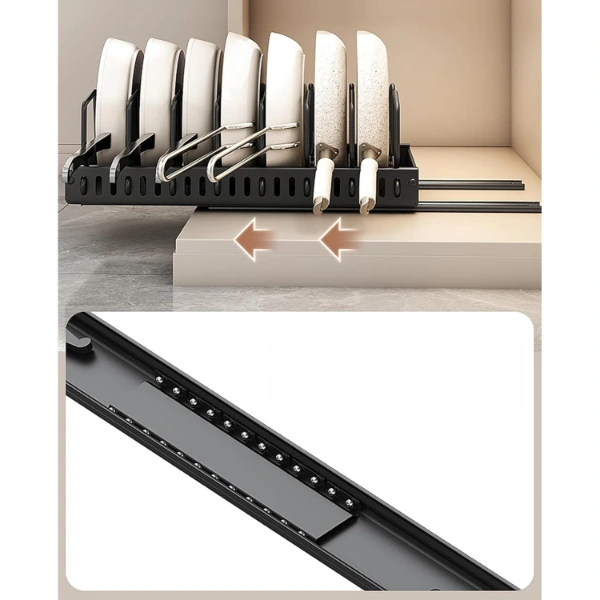 Teleskopik Raylı Tava Tencere Organizeri ( Lisinya ) Teleskopik Raylı Tava Tencere Organizeri ( Lisinya )