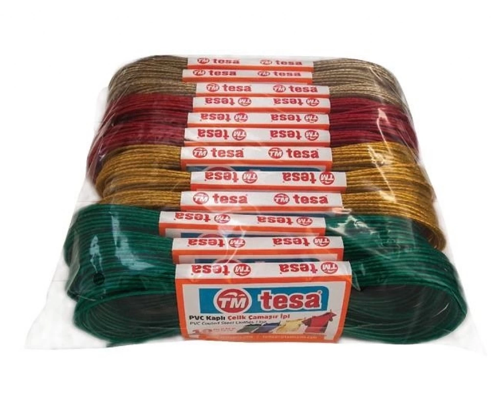 Temsan 12' Li Pvc Kaplama 10 Metre Çelik Çamaşır İpi ( Lisinya ) Temsan 12' Li Pvc Kaplama 10 Metre Çelik Çamaşır İpi ( Lisinya )