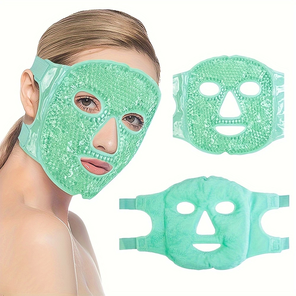 Terapi Jel Yüz Maskesi Soğuk Ve Sıcak Boncuklu Ayarlanabilir Maske (yeşil) ( Lisinya )
