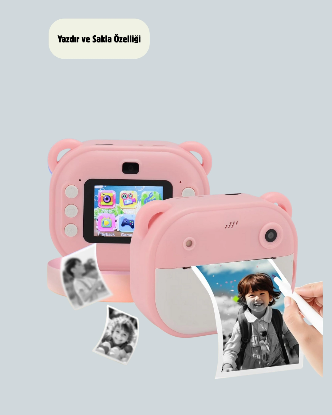 Termal Baskılı Hd Şipşak Kamera 24mp Çift Lensli 32gb Hafızalı ( Lisinya )