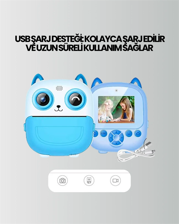 Termal Yazıcılı Dijital Kamera – Usb Şarjlı, Hd Video Destekli ( Lisinya )