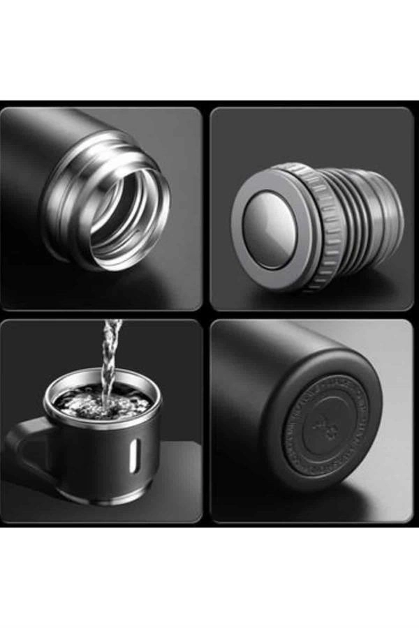 Termos Paslanmaz Çelik Termos Siyah Renk 3 Bardaklı Termos Seti ( Lisinya ) Termos Paslanmaz Çelik Termos Siyah Renk 3 Bardaklı Termos Seti ( Lisinya )