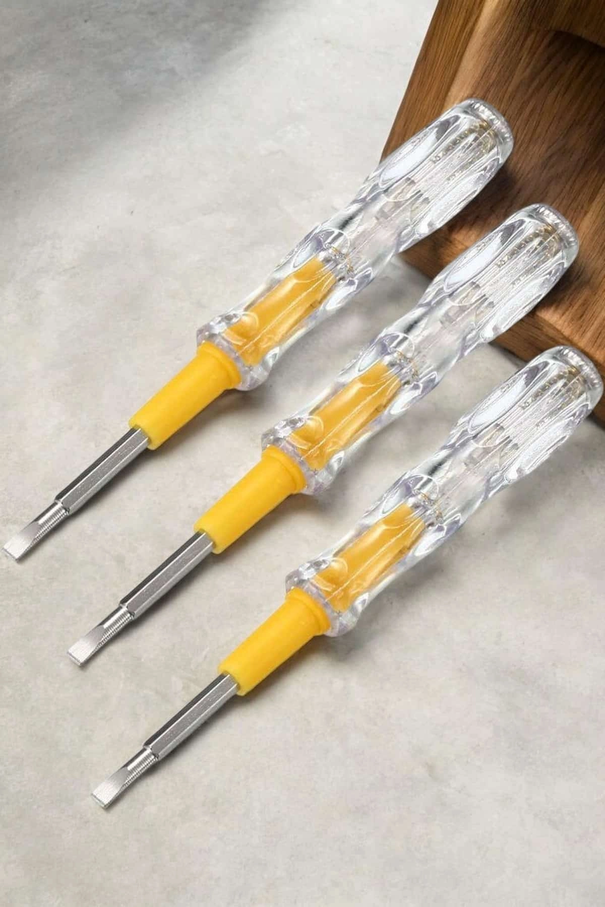 Test Cihazı Kontrol Kalemi Çift Başlıklı Şeffaf Elektrik Testi ( Lisinya )