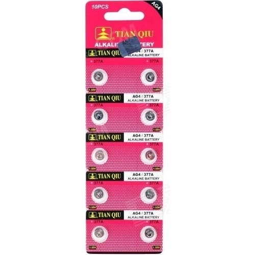 TıanQıu Ag4 Lr626/377 Alkalin 10'lu Düğme Pil ( Lisinya )