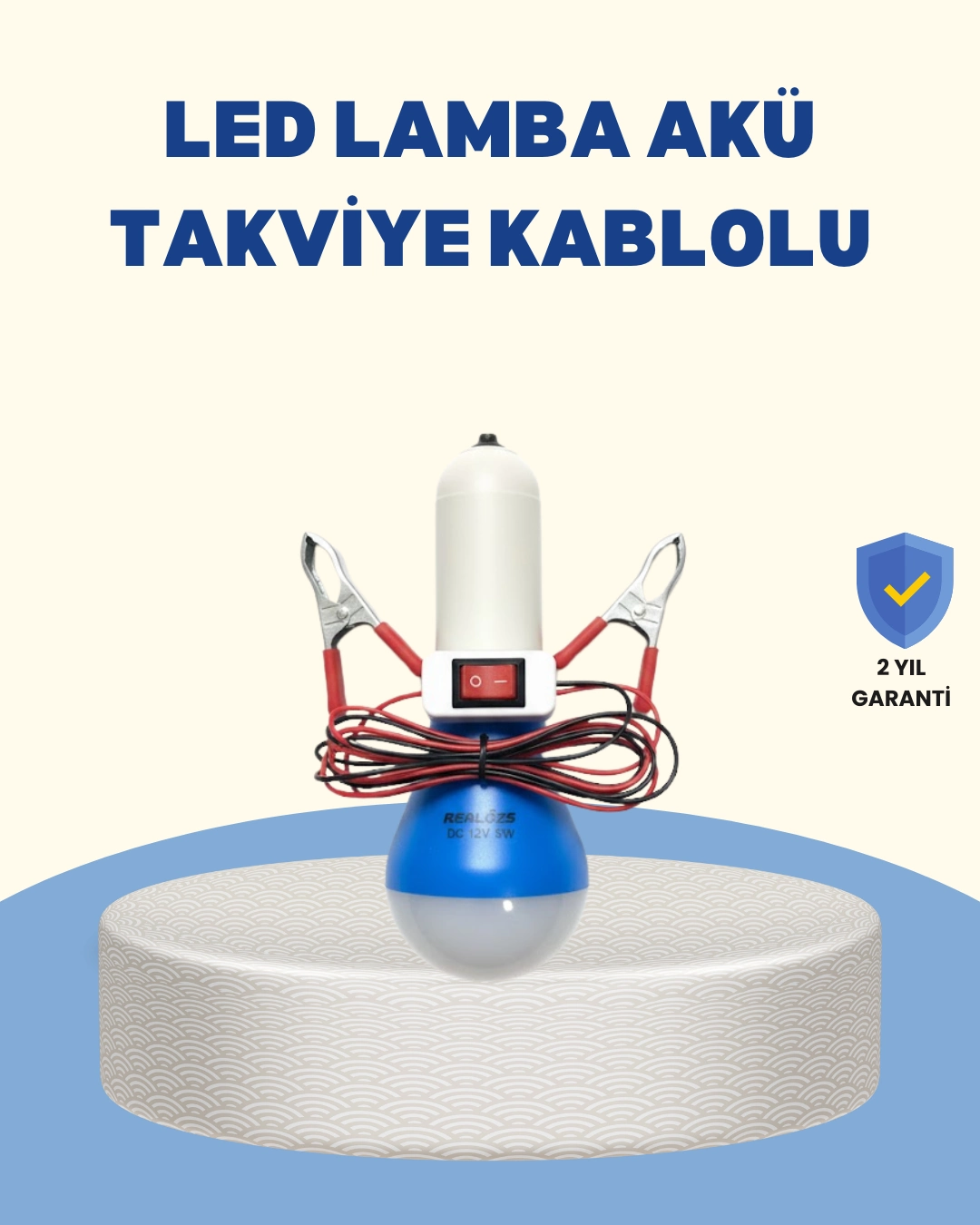 Timsah Kıskaçlı 12v Led Ampul Kamp Ve Acil Durum Lambası ( Lisinya )