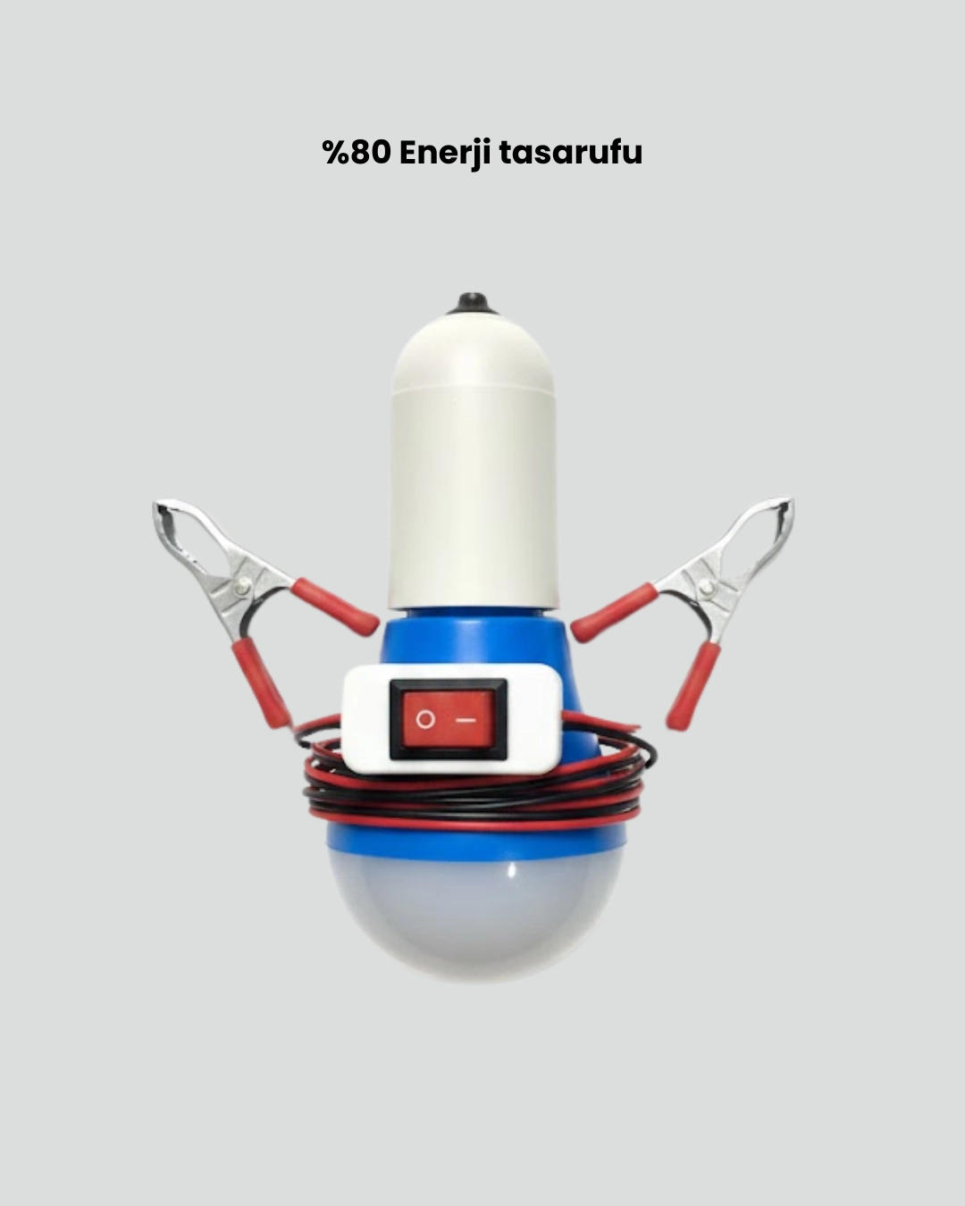 Timsah Kıskaçlı 12v Led Ampul Kamp Ve Acil Durum Lambası ( Lisinya )