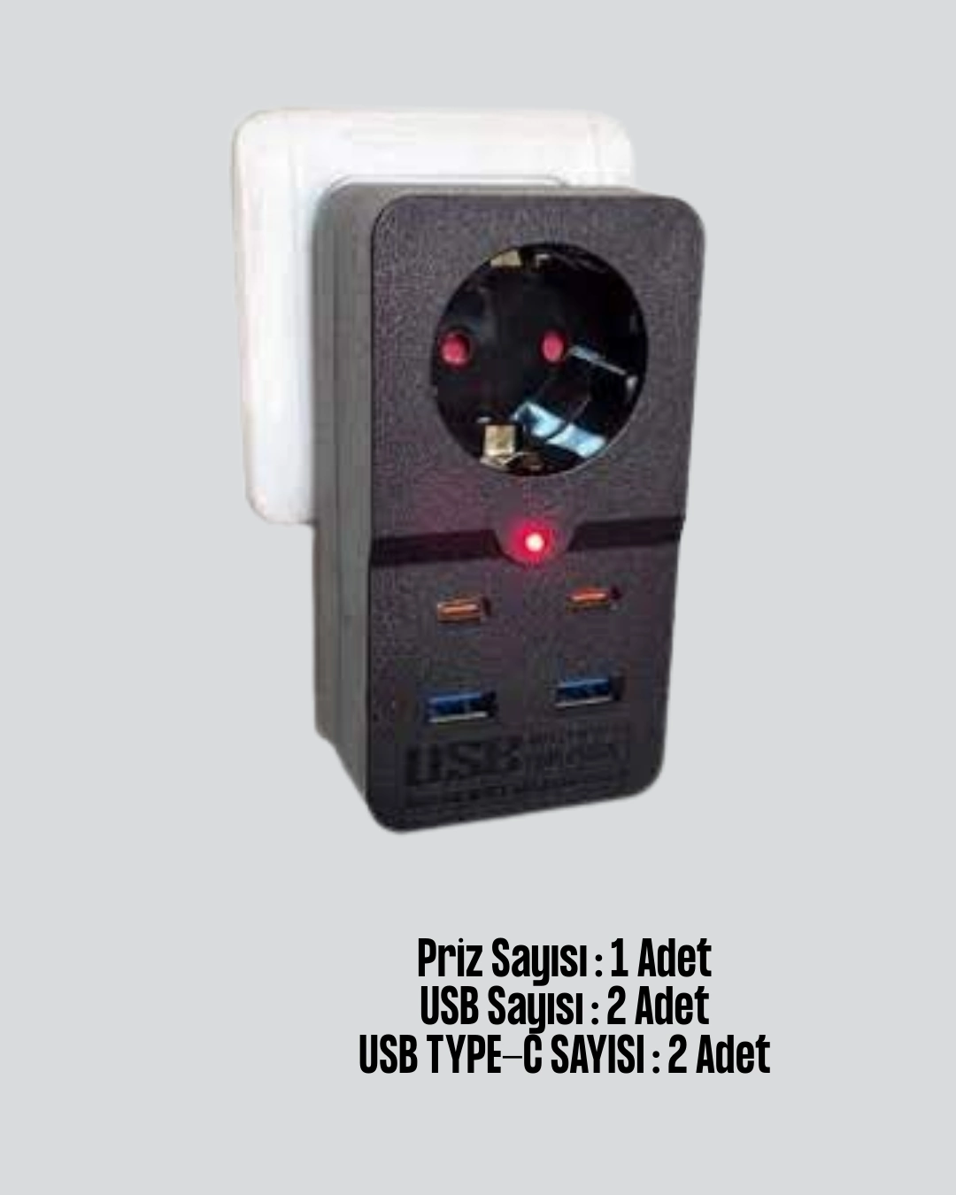 Tip Akım Koruma Prizi 10a 2500w Usb Type C Destekli ( Lisinya )