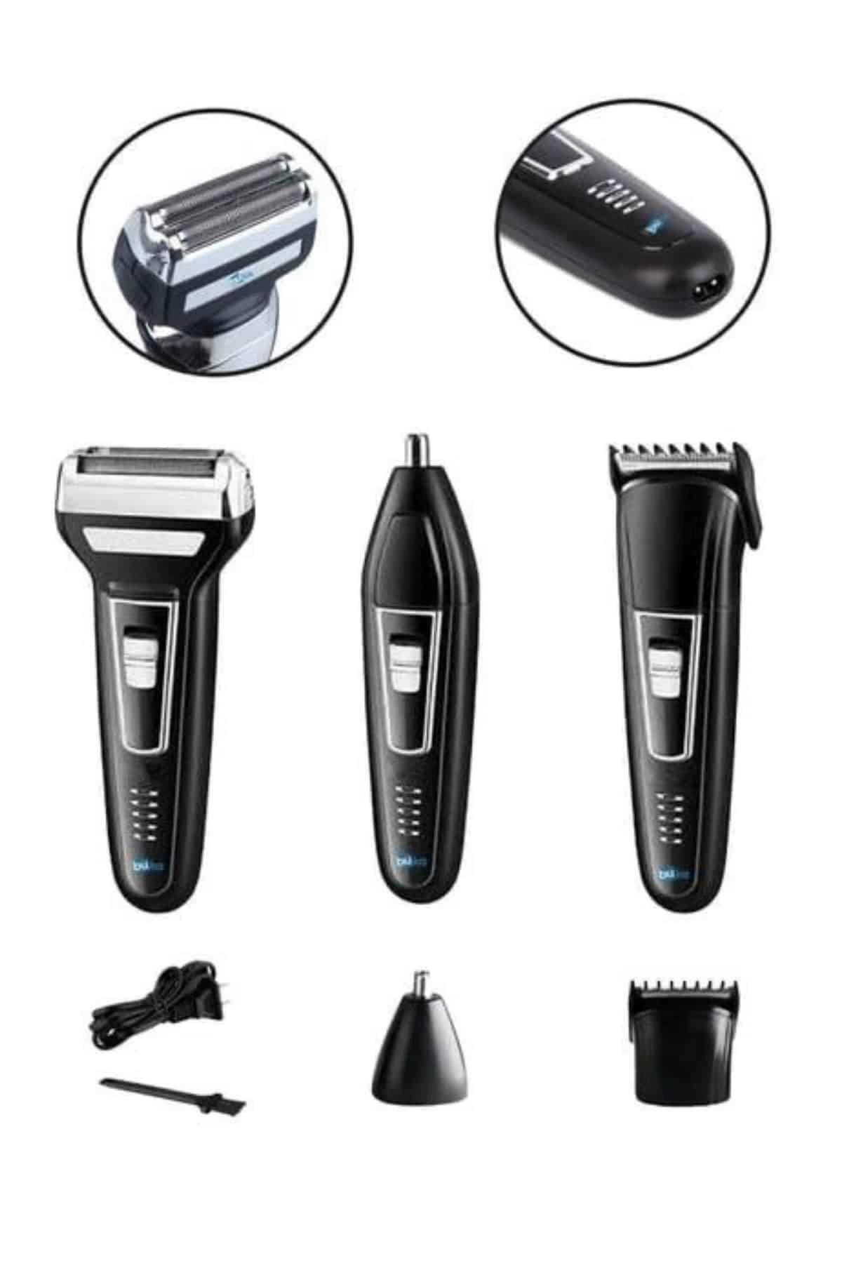 Tıraş Makinesi 3 Başlıklı T Başlıklı Hassas Ciltlere Özel Saç Sakal Vücut Kulak Ve Burun ( Lisinya )