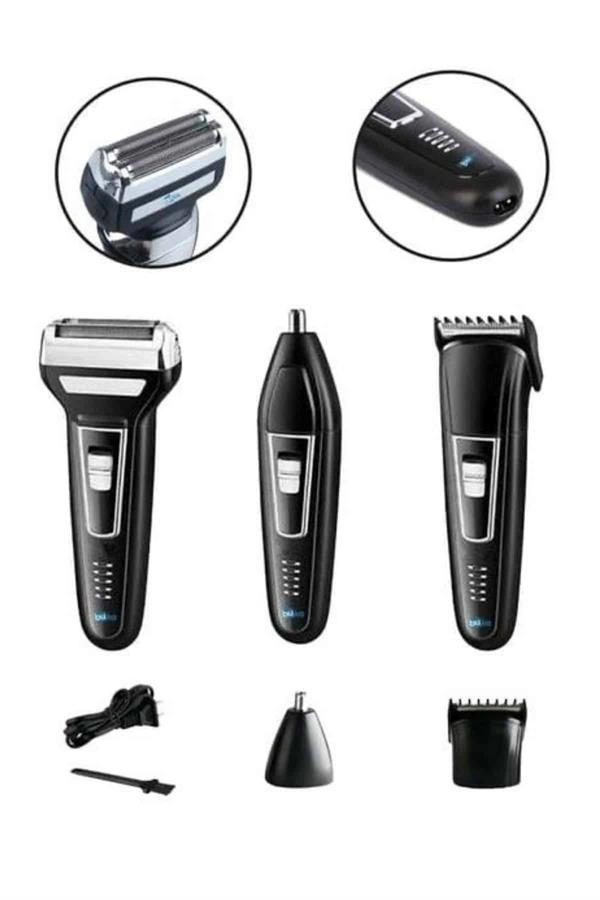 Tıraş Makinesi 3 Başlıklı T Başlıklı Hassas Ciltlere Özel Saç Sakal Vücut Kulak Ve Burun ( Lisinya )