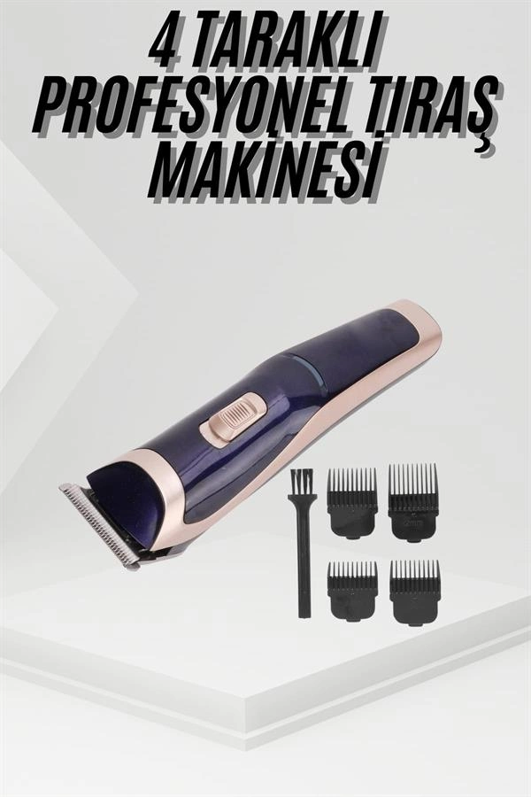 Tıraş Makinesi 4 Başlıklı Paslanmaz Çelik Bıçaklı Tüm Saç Tiplerine Uygun ( Lisinya )