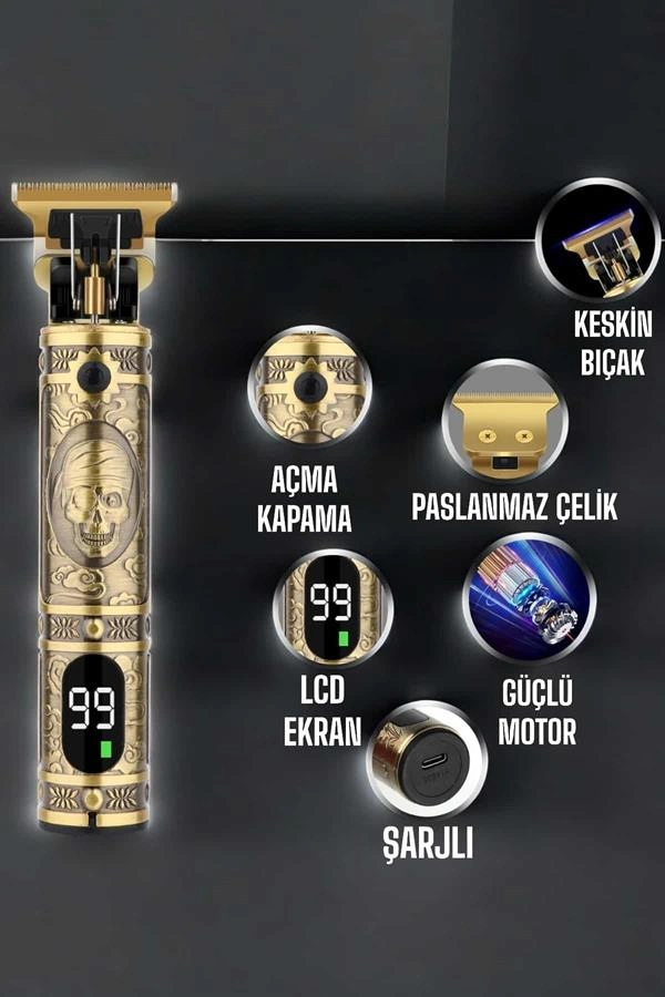 Tıraş Makinesi Çizik Tıraş Paslanmaz Çelik Uzun Ömürlü Şarjlı ( Lisinya )