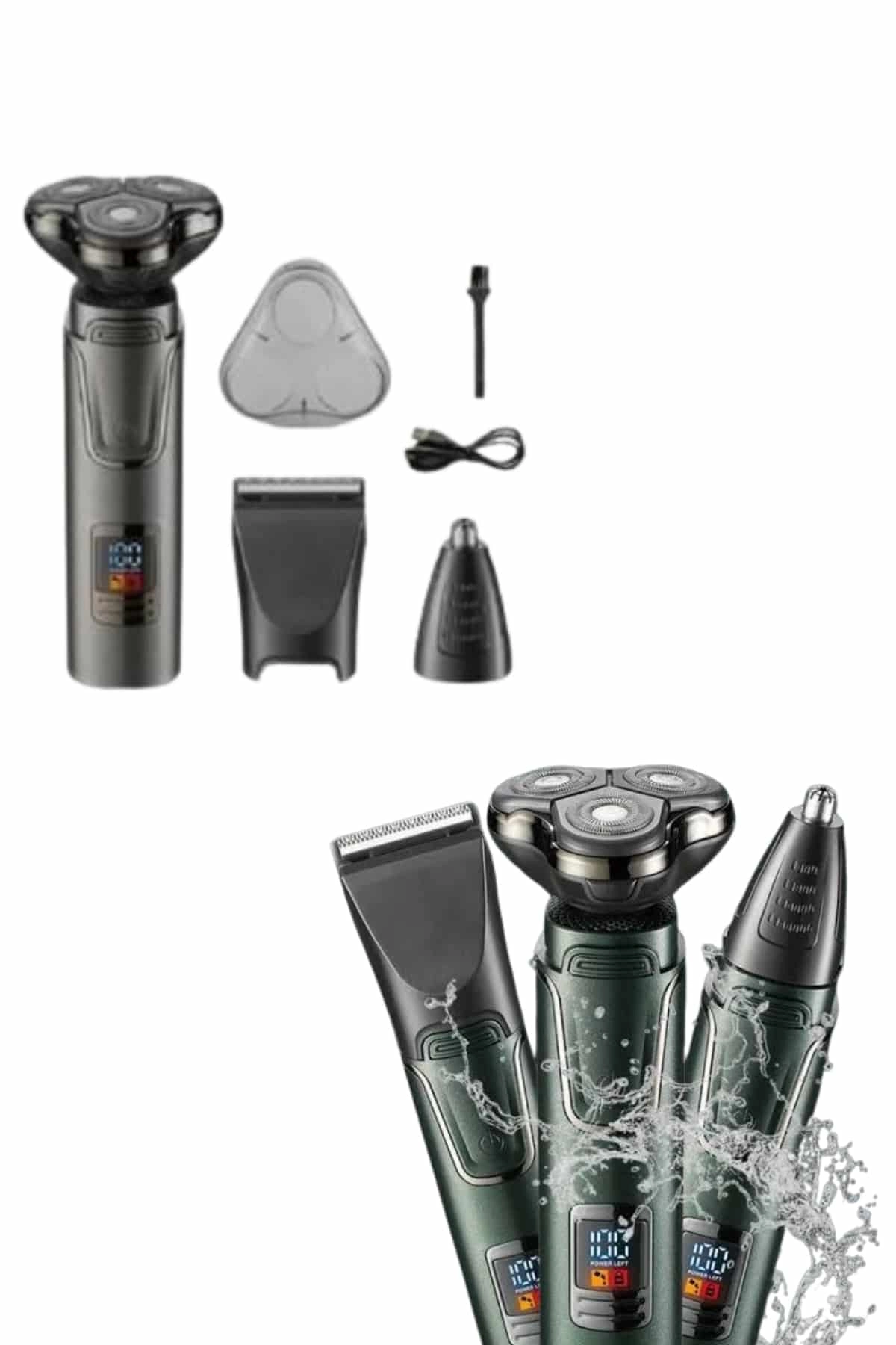 Tıraş Makinesi Profesyonel 3in1 Dijital Göstergeli 3 Başlıklı Erkek Bakım ( Lisinya )