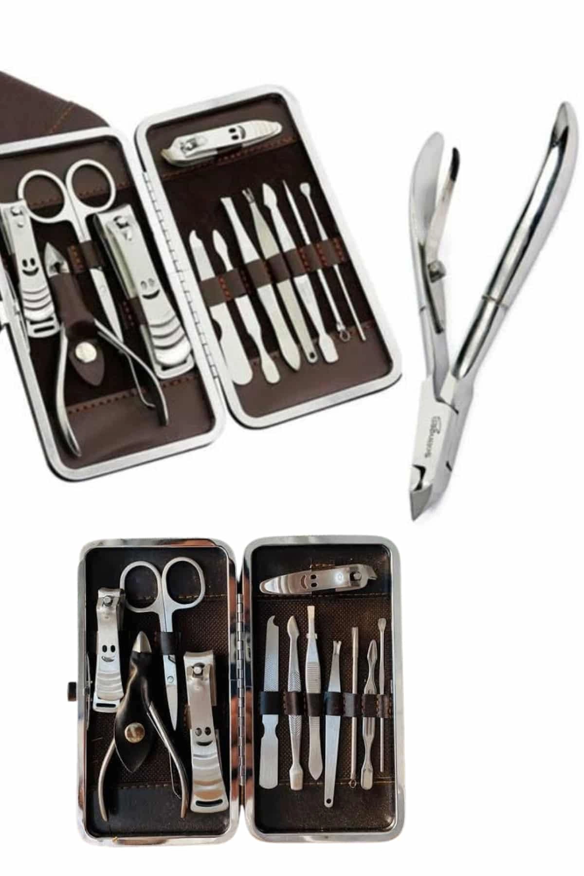 Tırnak Bakım Seti Tırnak Düzeltme Batık 12 Parça Çanta Tipi Manikür Pedikür ( Lisinya )