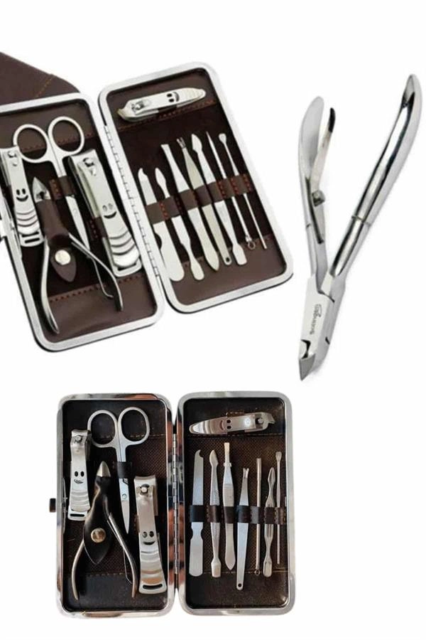 Tırnak Bakım Seti Tırnak Düzeltme Batık 12 Parça Çanta Tipi Manikür Pedikür ( Lisinya )