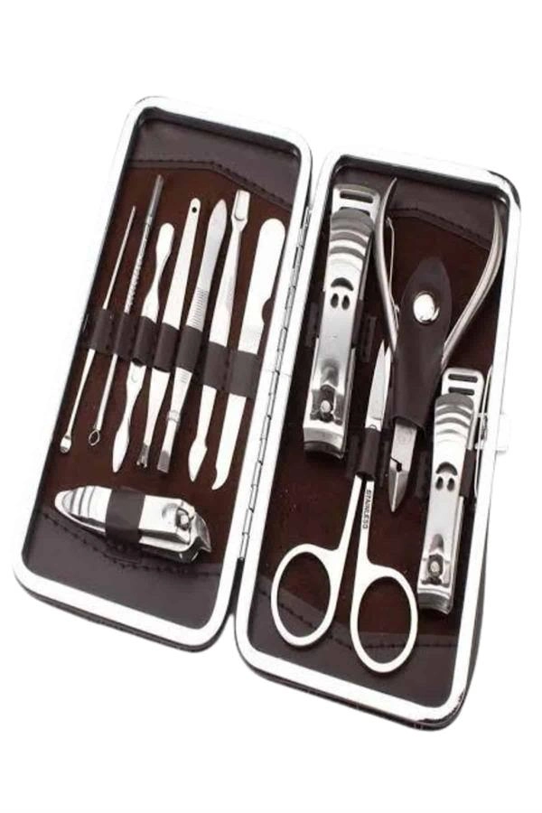 Tırnak Bakım Seti Tırnak Düzeltme Batık 12 Parça Çanta Tipi Manikür Pedikür ( Lisinya )