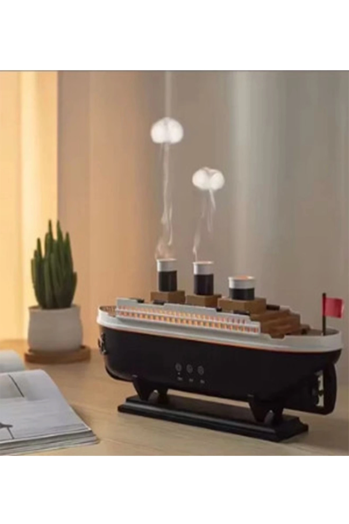 Titanic Gemi Hava Nemlendirici Işıklı Fonksiyonlu Buhar Makinesi Kumandalı ( Lisinya )