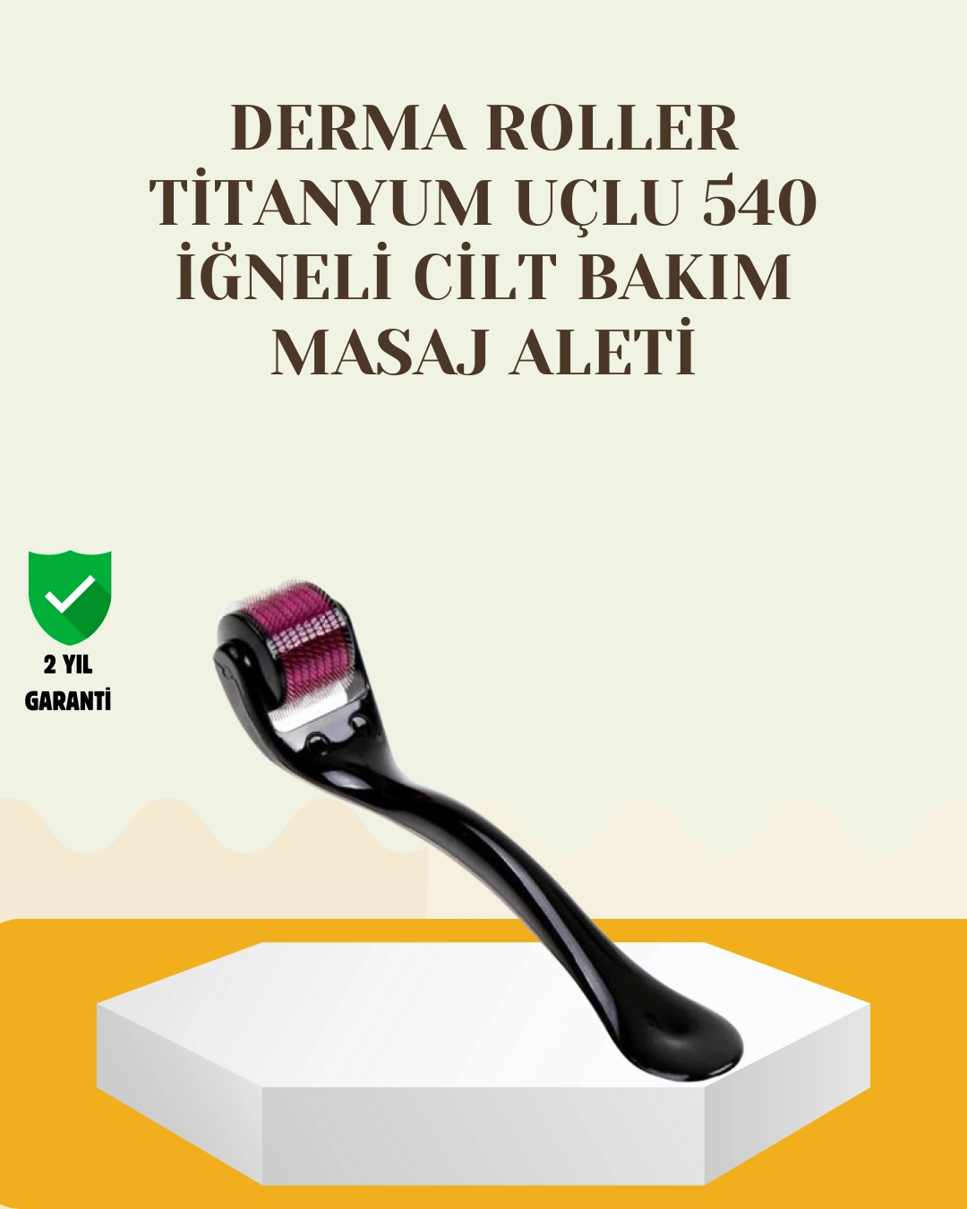 Titanyum Dermaroller 540 İğne Cilt Onarım Ve Kolajen Üretim Desteği ( Lisinya )