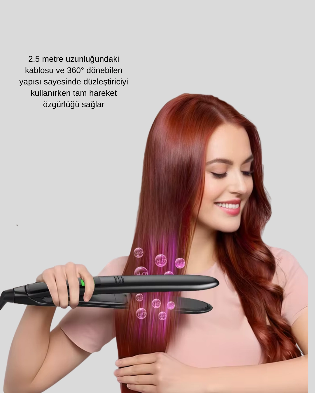 Titanyum Kaplamalı Saç Düzleştirici – Nem Koruma Sensörü ( Lisinya )