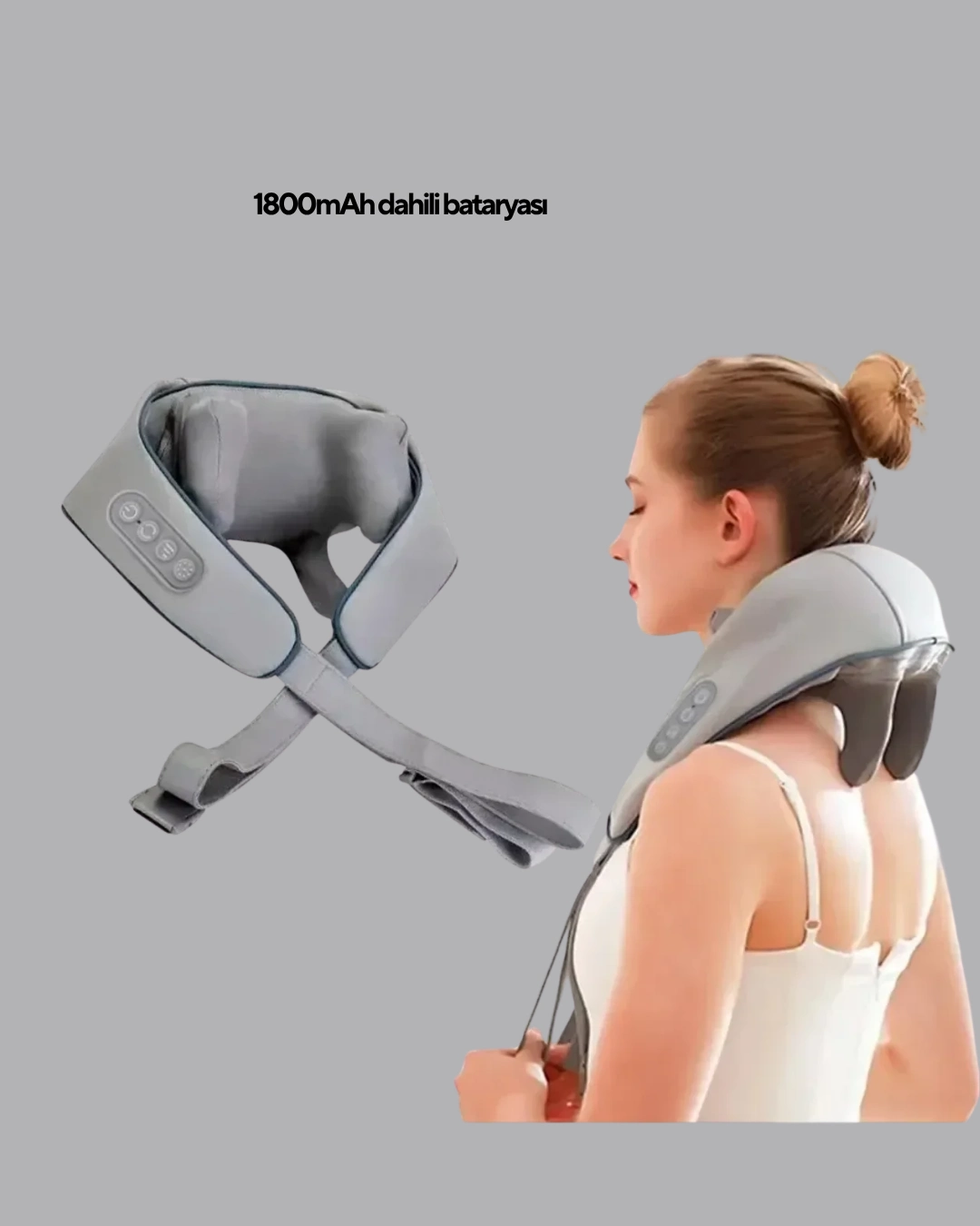 Titreşimli Boyun Masaj Cihazı Isı Terapili Şarjlı Vnb-01 Ergonomik U Tasarım ( Lisinya )