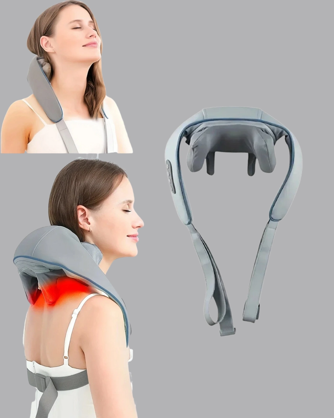 Titreşimli Boyun Masaj Cihazı Isı Terapili Şarjlı Vnb-01 Ergonomik U Tasarım ( Lisinya )