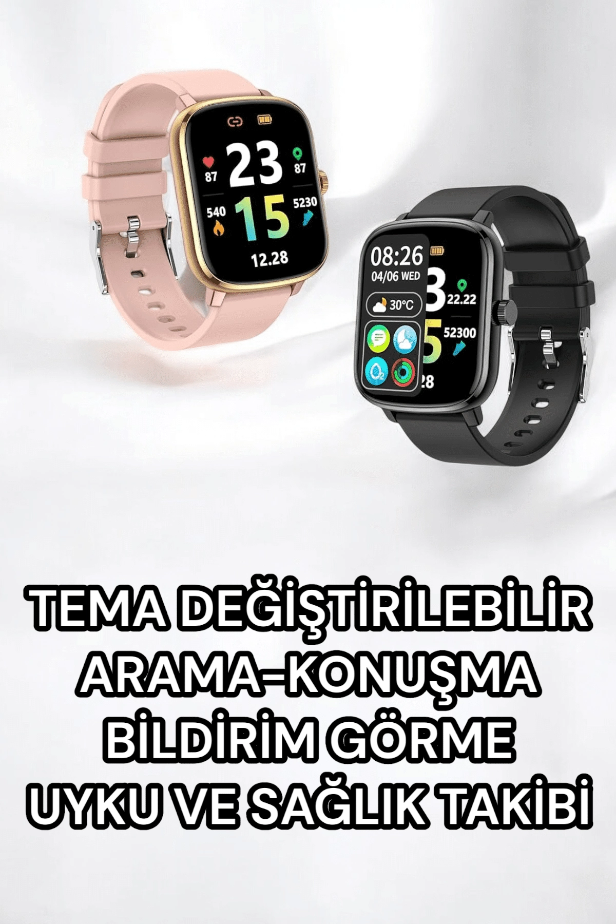 Titreşimli, Sağlık Takipli, Yeni Nesil Akıllı Saat  400mah Batarya Kapasiteli ( Lisinya )