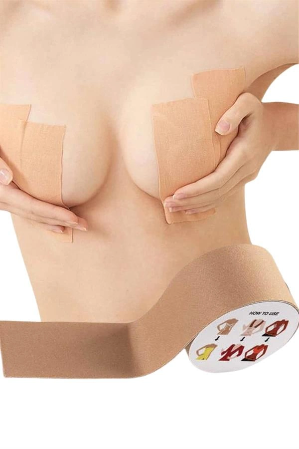 Toparlayıcı Göğüs Bandı Şekillendirici Ten Rengine Uygun Esnek Hassas Ciltlere Uygun ( Lisinya )