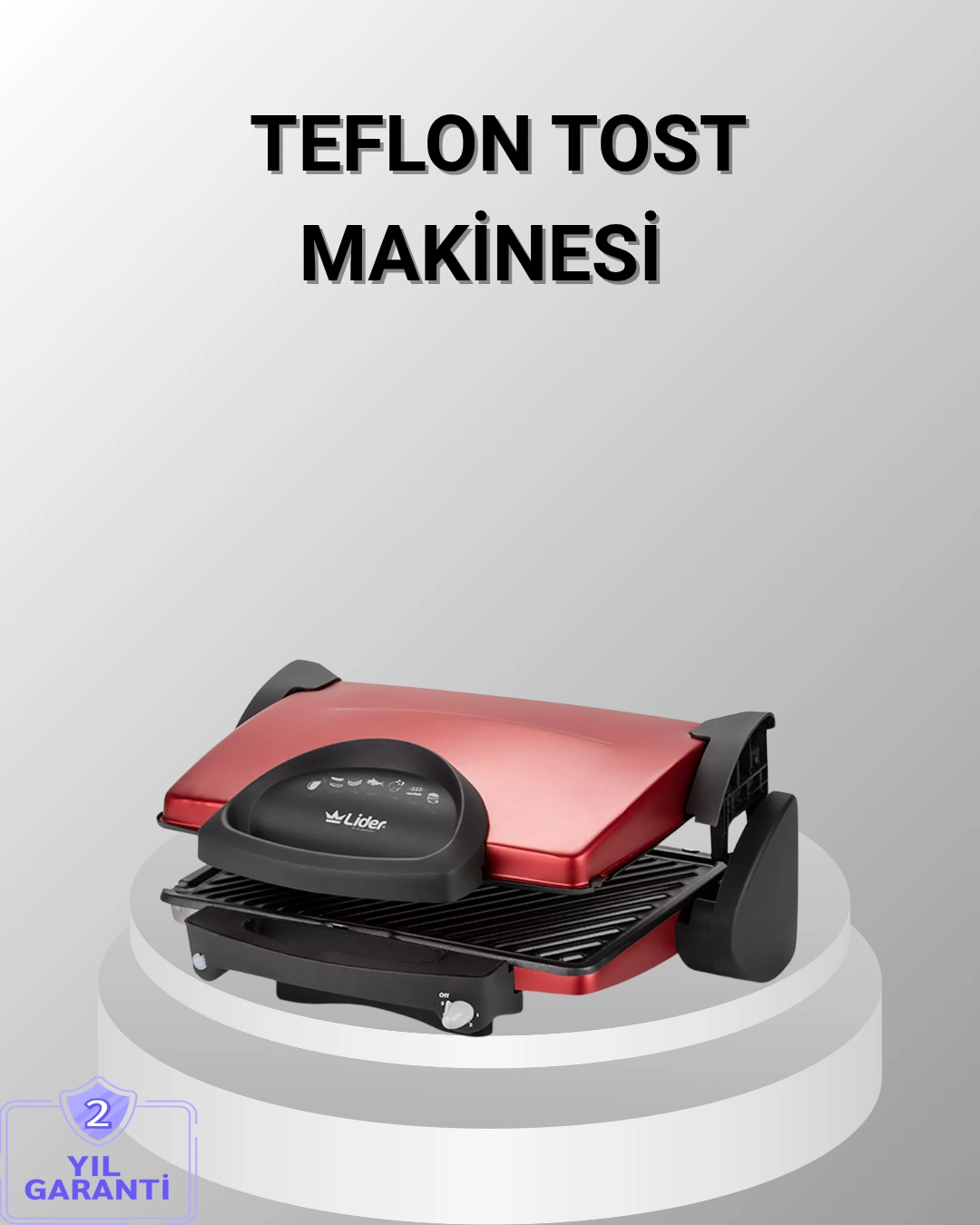 Tost Makinesi Kırmızı Döküm Plaka 6+ Dilim Çok Kapasiteli Izgara ( Lisinya )
