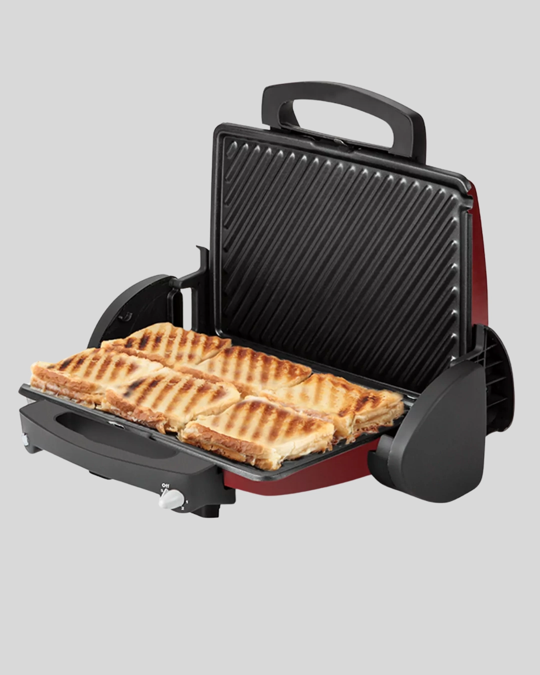 Tost Makinesi Kırmızı Döküm Plaka 6+ Dilim Çok Kapasiteli Izgara ( Lisinya )