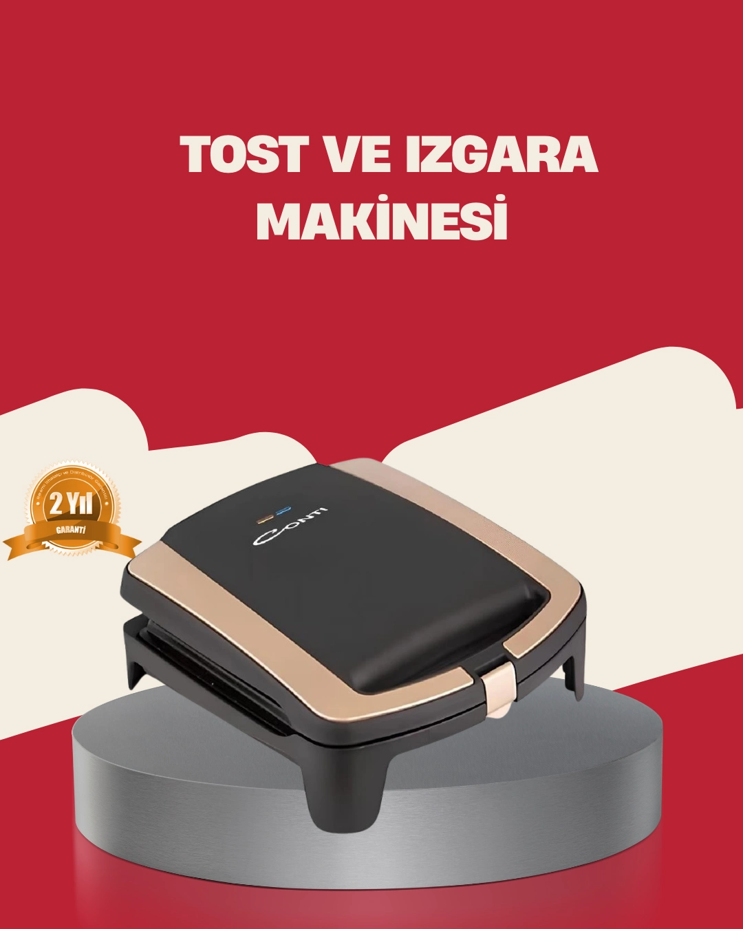 Tost Makinesi Yapışmaz Plaka 1500 Watt Güçlü Performans ( Lisinya )