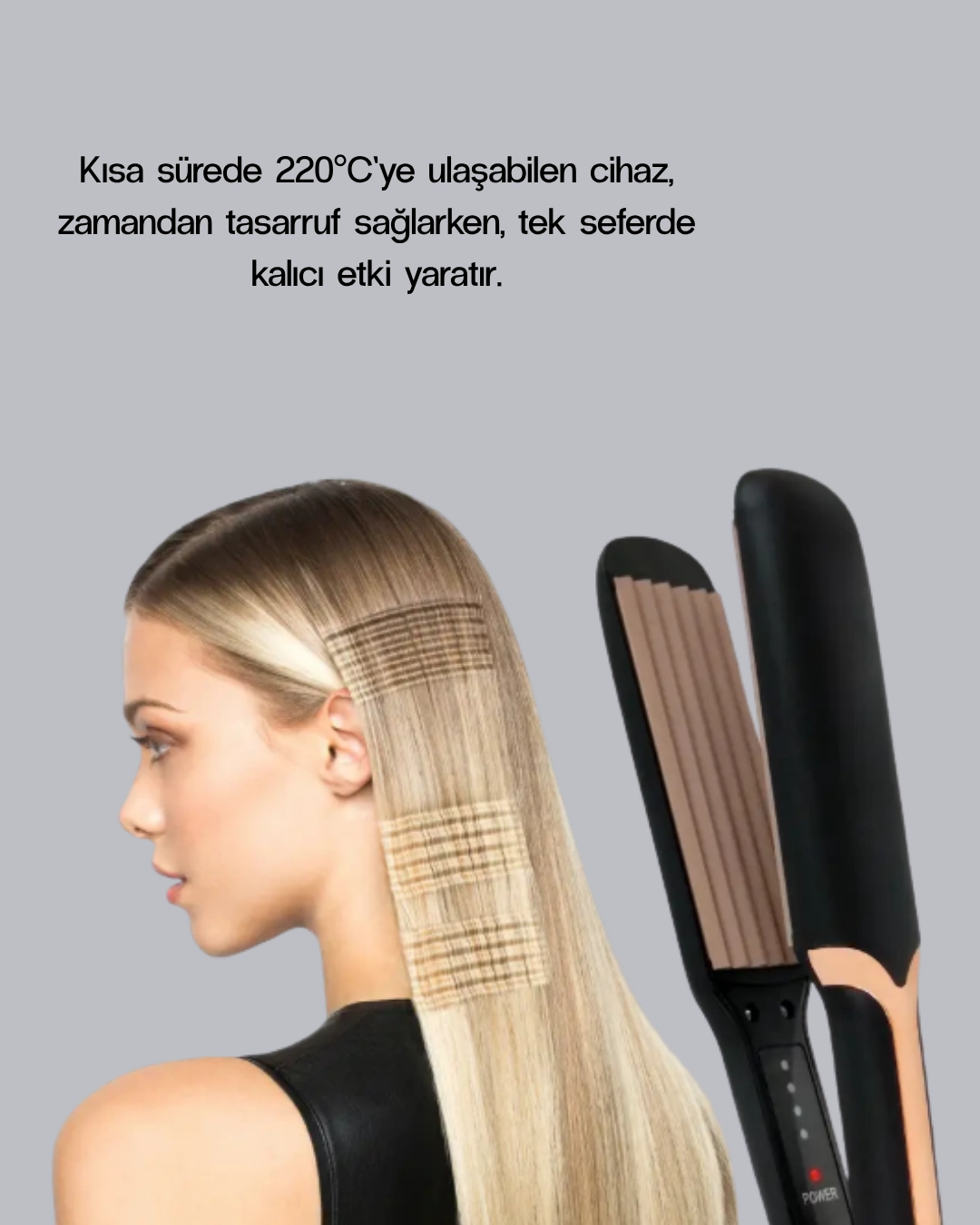 Tost Model Saç Şekillendirici Hızlı Isınan Isı Ayarlı ( Lisinya )