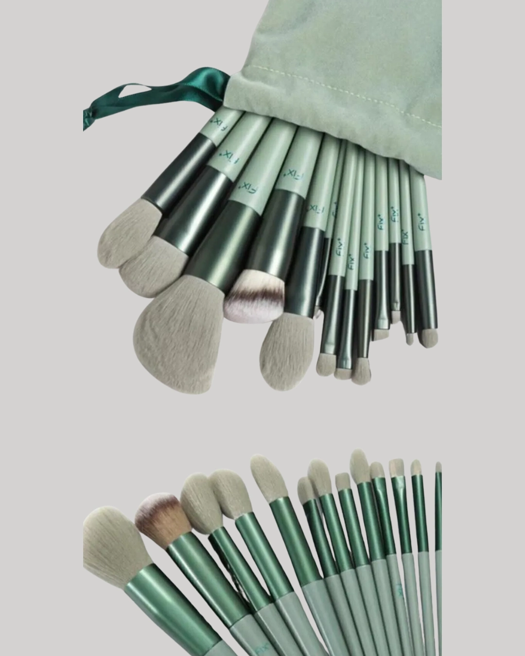 Toz Ve Krem Ürünler İçin Güçlü Tutucu Yumuşak Kıllı Makyaj Fırça Takımı 13 Parça ( Lisinya )