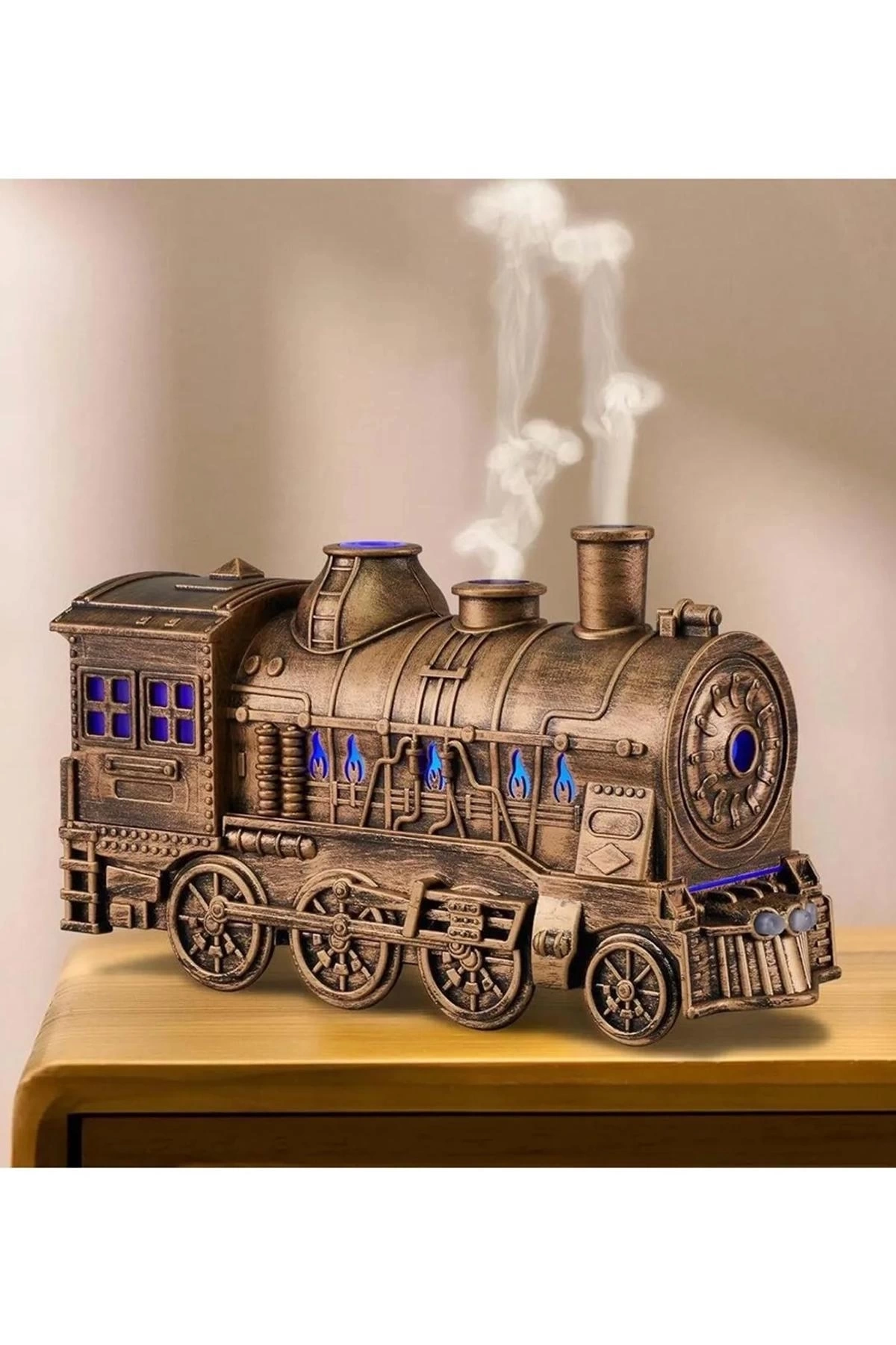 Tren Şeklinde Buharlı Oda Hava Nemlendirici Işık Buhar Makinesi Kumandalı ( Lisinya )