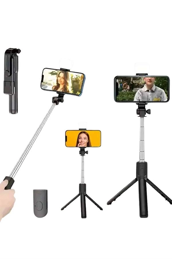 Tripod Selfie Çubuğu Bluetooth Kumandalı Kablosuz Led Işıklı ( Lisinya ) Tripod Selfie Çubuğu Bluetooth Kumandalı Kablosuz Led Işıklı ( Lisinya )