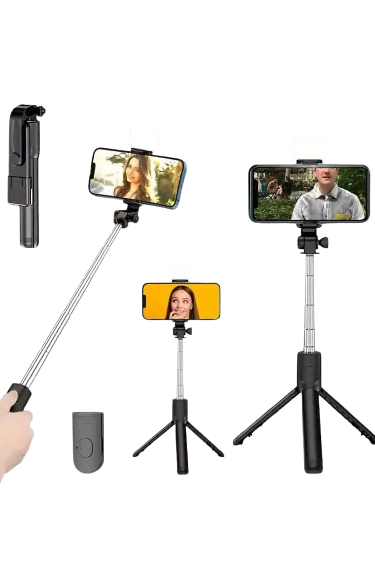 Tripod Selfie Çubuğu Bluetooth Kumandalı Kablosuz Led Işıklı ( Lisinya ) Tripod Selfie Çubuğu Bluetooth Kumandalı Kablosuz Led Işıklı ( Lisinya )