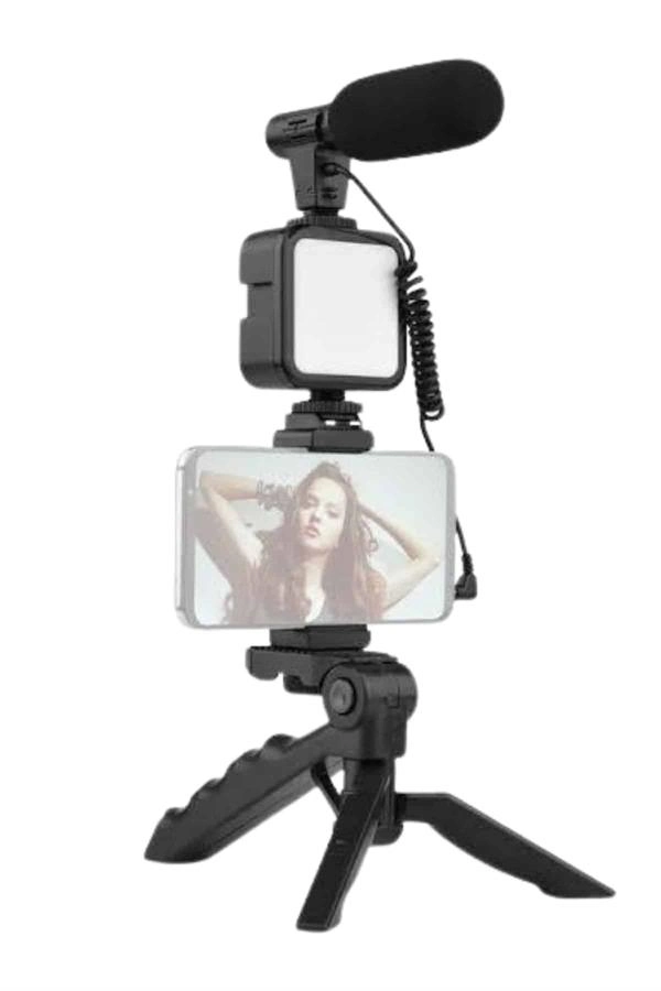 Tripod Telefon Tutucu Kumandalı Mikrofon Led Işık Vlog Video Kayıt ( Lisinya ) Tripod Telefon Tutucu Kumandalı Mikrofon Led Işık Vlog Video Kayıt ( Lisinya )