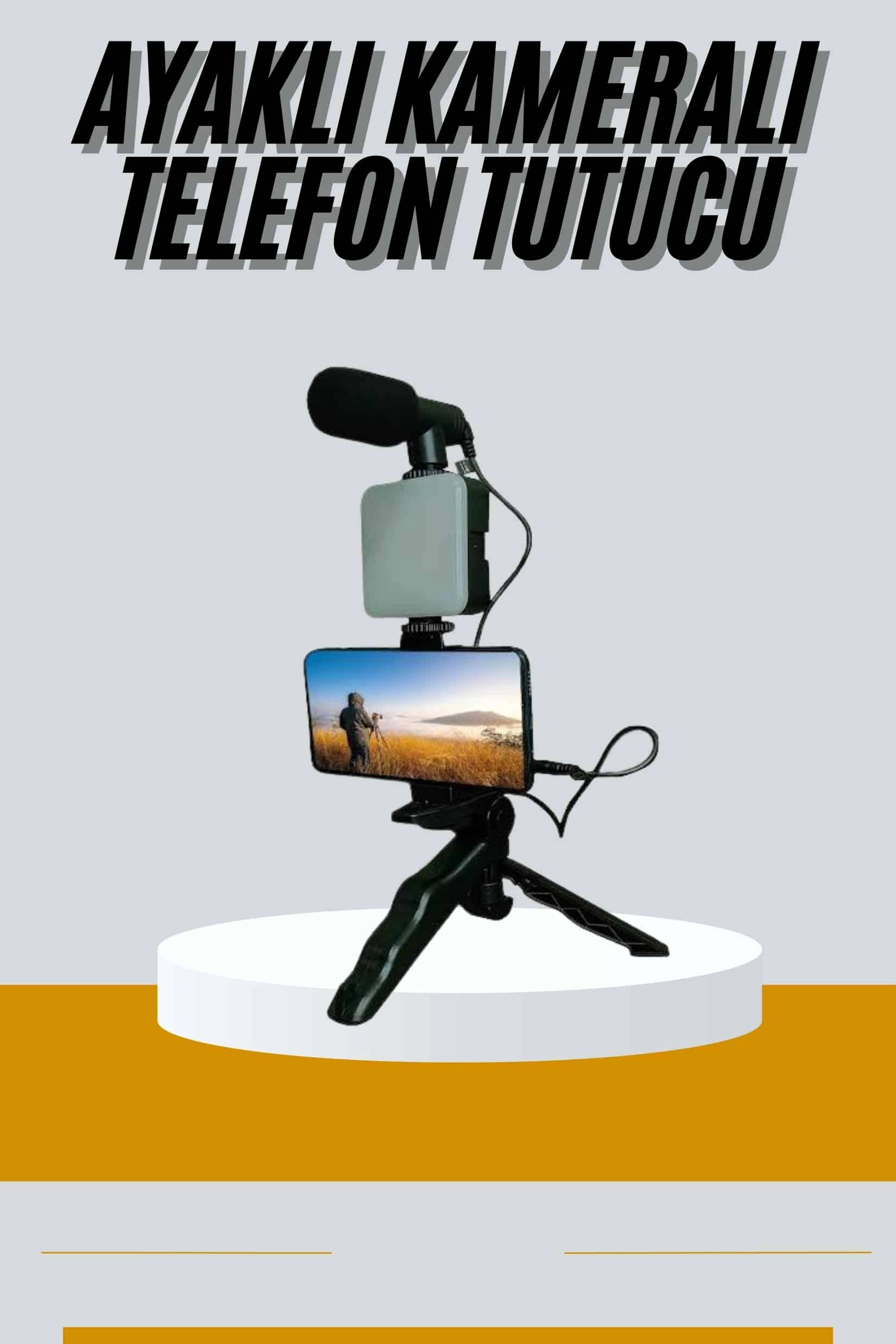 Tripod Telefon Tutucu Kumandalı Mikrofon Led Işık Vlog Video Kayıt ( Lisinya ) Tripod Telefon Tutucu Kumandalı Mikrofon Led Işık Vlog Video Kayıt ( Lisinya )