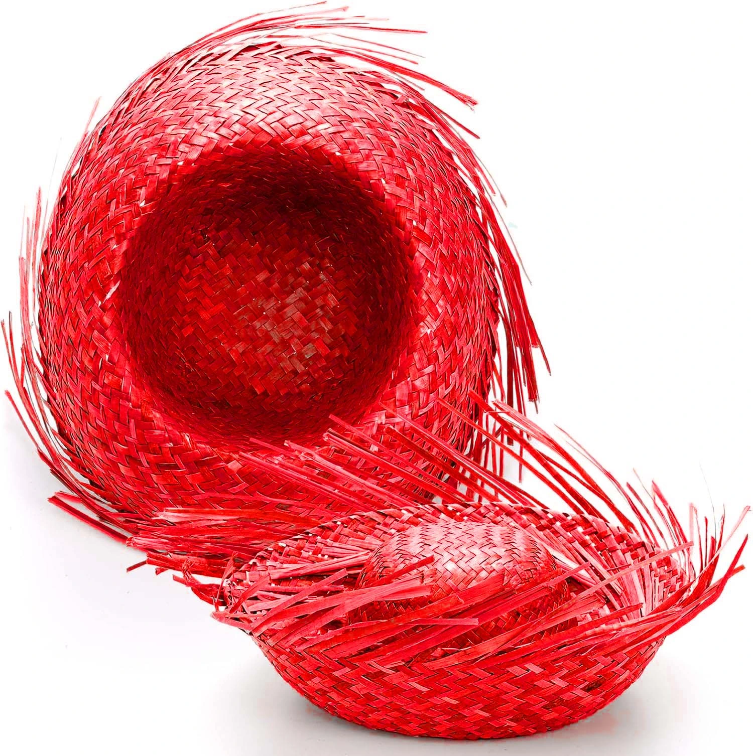 Tropikal Parti Kırmızı Hasır Hawaii Şapkası ( Lisinya )