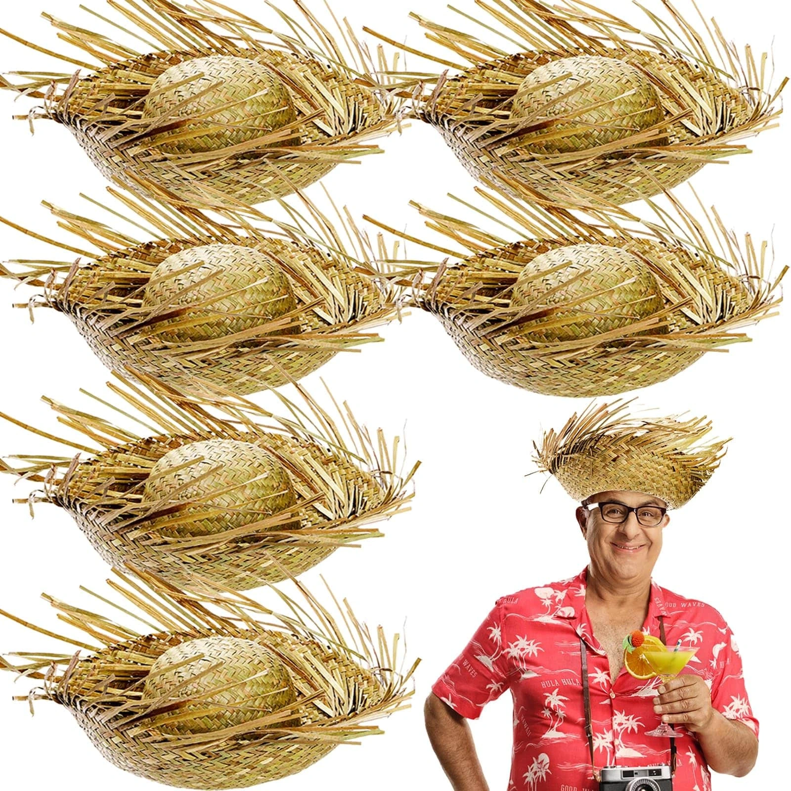 Tropikal Parti Natural Hasır Şapka ( Lisinya ) Tropikal Parti Natural Hasır Şapka ( Lisinya )