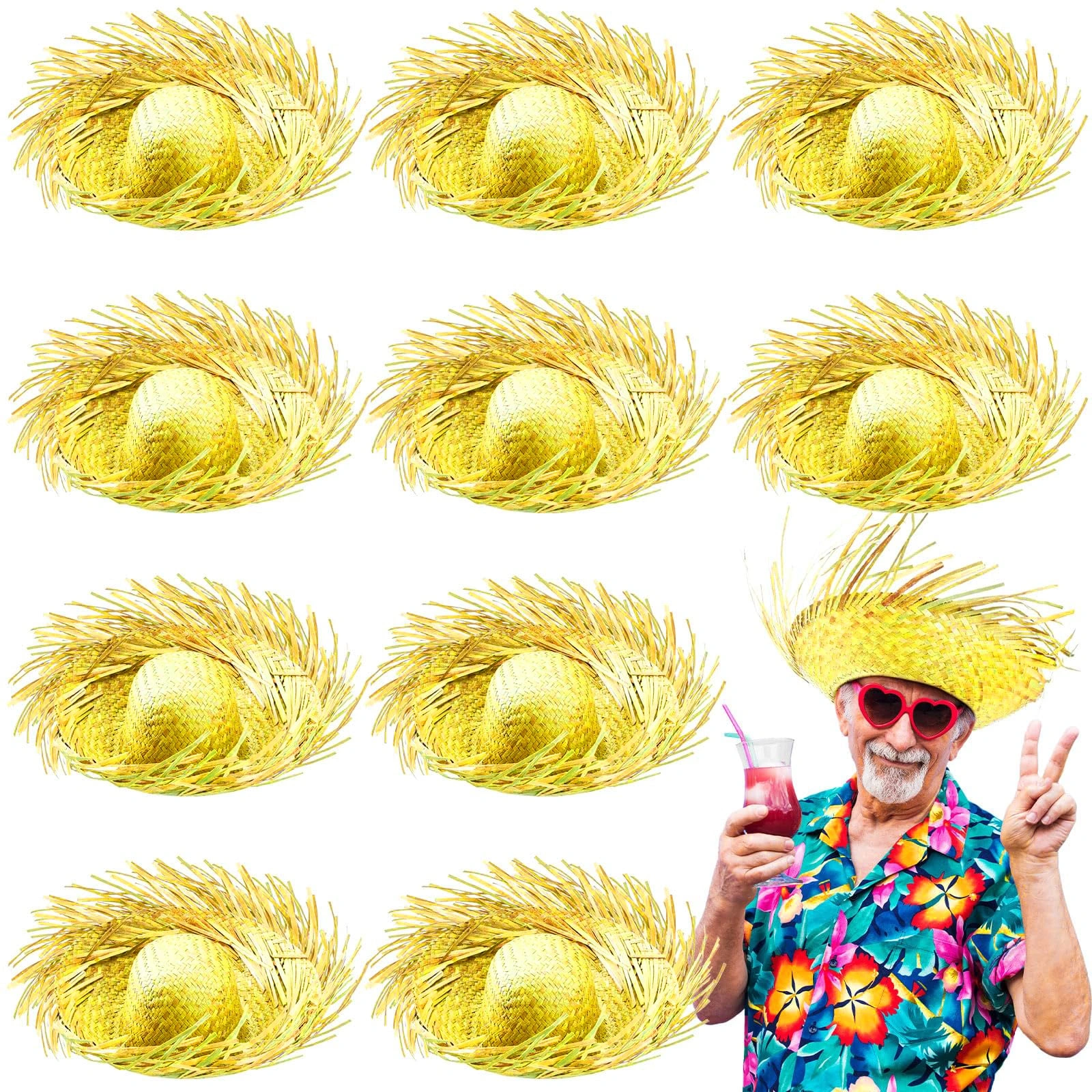 Tropikal Parti Sarı Hasır Hawaii Şapkası ( Lisinya ) Tropikal Parti Sarı Hasır Hawaii Şapkası ( Lisinya )