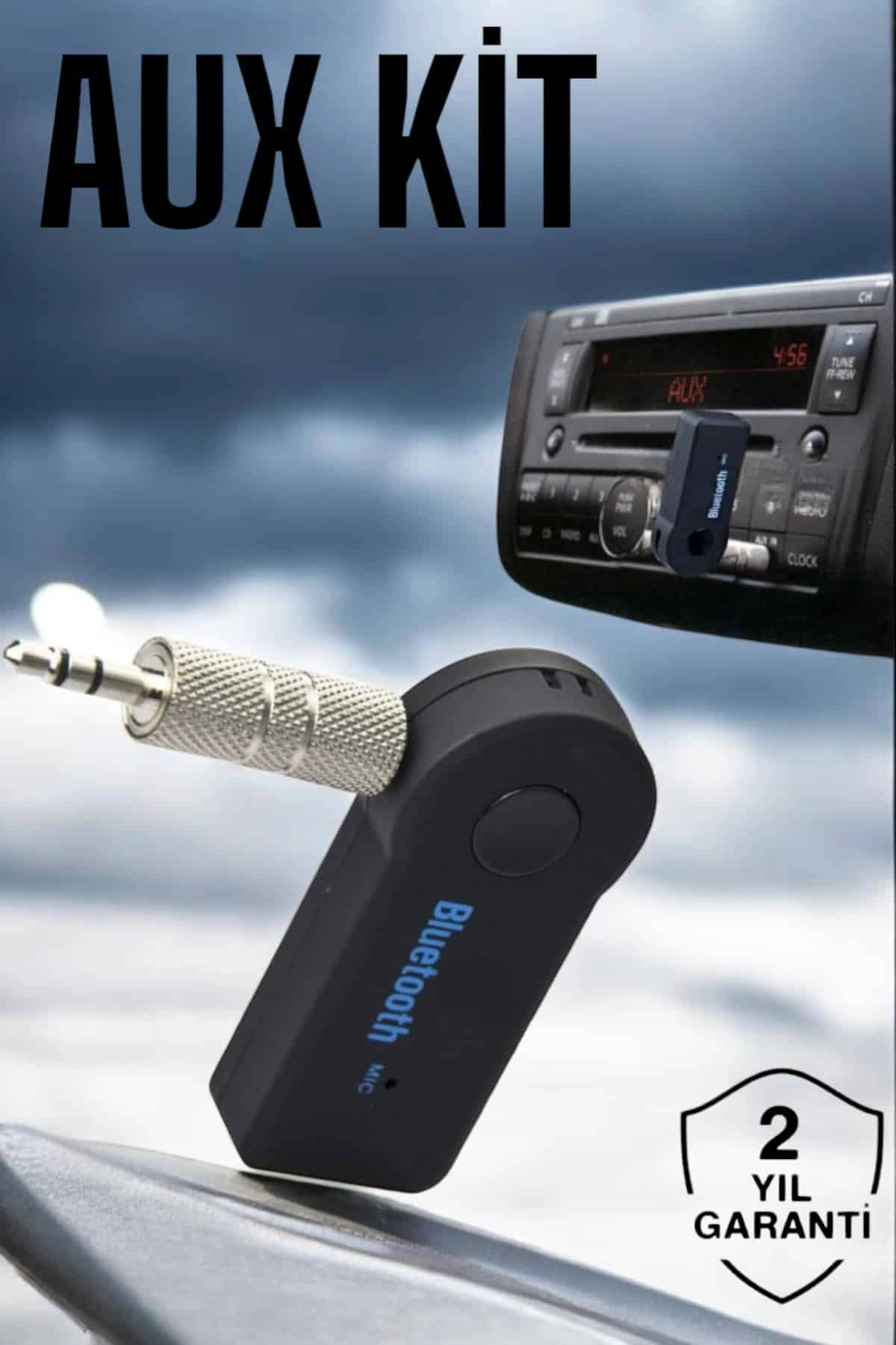 Tüm Araçlara Uyumlu Aux Car Bluetooth Kablosuz Araç Bağlantı Kiti ( Lisinya )