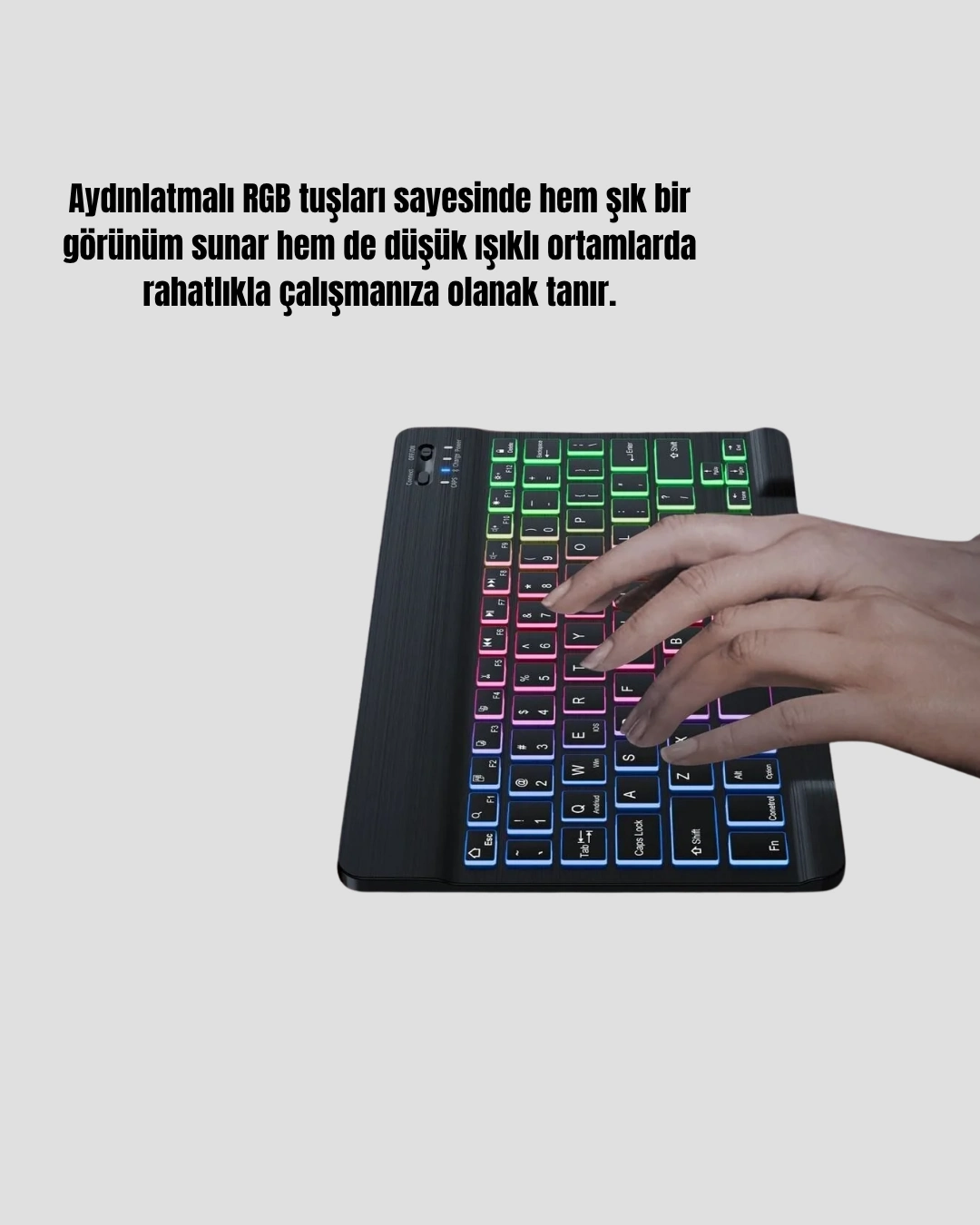 Türkçe Q Klavye Rgb Işıklı Ergonomik Tasarımlı ( Lisinya )