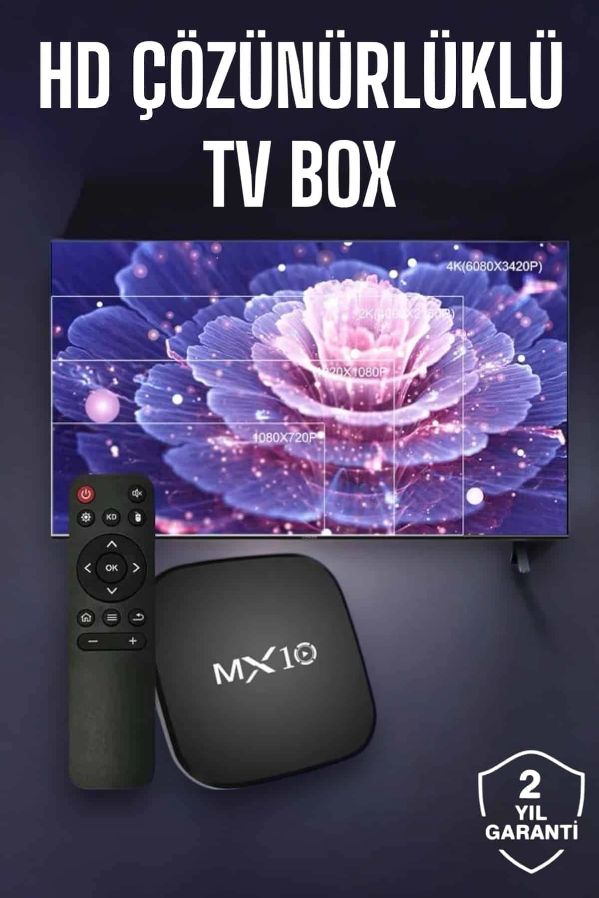 Tv Box Android Uyumlu 4 Çekirdekli Kablosuz Bağlantılı 4k ( Lisinya )