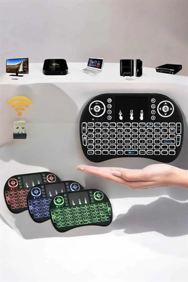 Tv Uyumlu Mini Klavye Q Klavye Işıklı Tüm Cihazlara Uyumlu ( Lisinya )