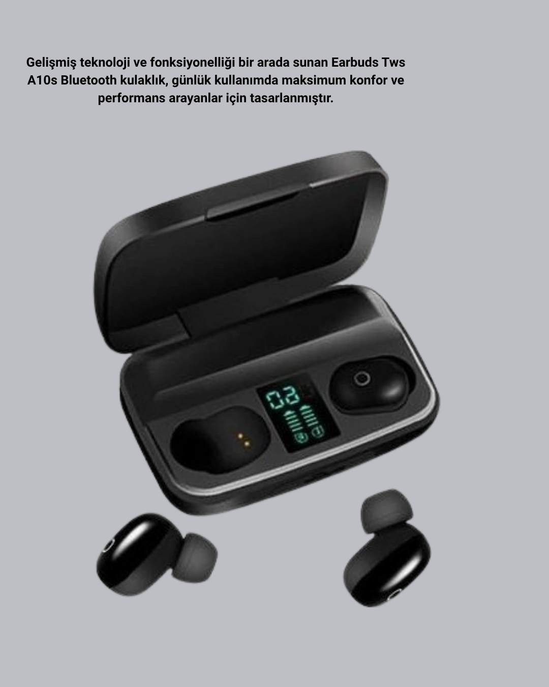 Tws A10s Bluetooth 5.0 Kulaklık Powerbank Şarj Kutulu Mini Tasarım ( Lisinya )