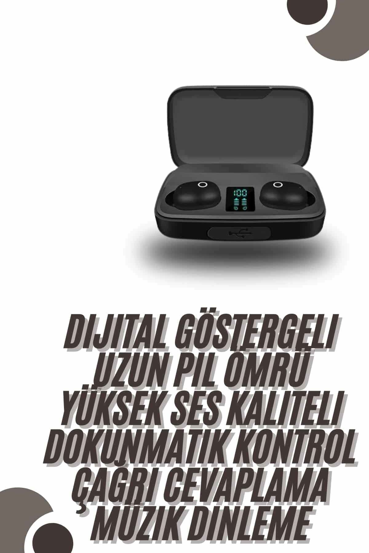 Tws Bluetooth Kulaklık 5.0 Bluetooth Bağlantılı Dokunmatik Kontrol Özelliği ( Lisinya )